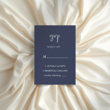 Navy blauw minimalistische moderne elegante RSVP-k