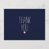 Navy blauw modern dank u briefkaart (Voorkant)