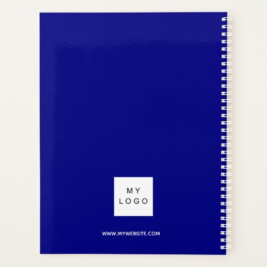 Navy blauw monogram initialen business 2026 planner (Achterkant)