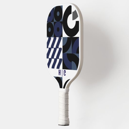 Navy blauw naadloos patroon | Modern monogram Pickleball Paddle (Links)