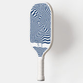 Navy blauw naadloos patroon | Modern monogram Pickleball Paddle (Links)