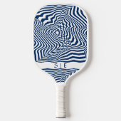 Navy blauw naadloos patroon | Modern monogram Pickleball Paddle (Voorkant)