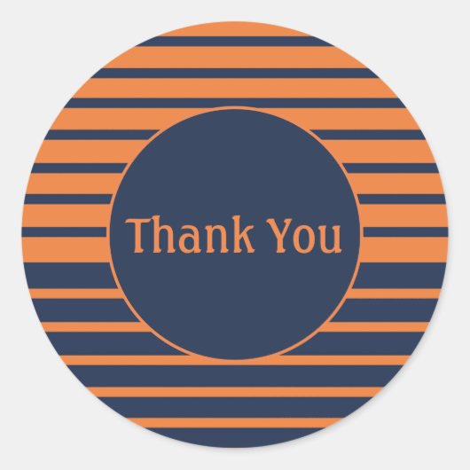 Navy Blauw Oranje Bedankt Sticker (Voorkant)