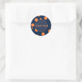 Navy Blauw Oranje Stippen Dank Je Sticker (Tas)