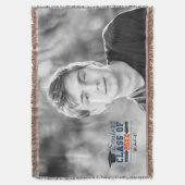 Navy-blauw oranje verloop geweven deken (Voorkant Verticaal)