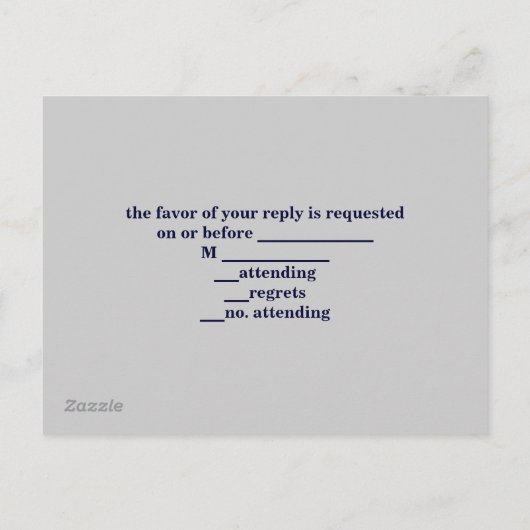 Navy Blauw patroon anker nautische bruiloft rsvp Uitnodiging Briefkaart (Achterkant)