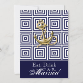 Navy Blauw patroon anker nautische repetitie diner Kaart