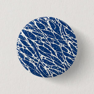 Navy blauw patroon ronde button 3,2 cm