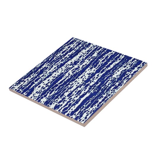 Navy blauw patroon tegeltje (Zijkant)