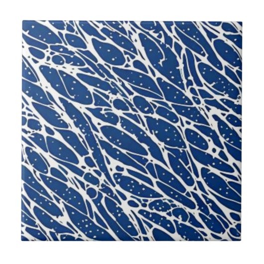 Navy blauw patroon tegeltje (Voorkant)