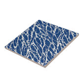 Navy blauw patroon tegeltje (Zijkant)