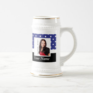 Navy blauw polka dot fotosjabloon bierpul