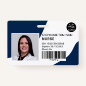 Navy blauw professionele verpleegkundige foto logo badge (Voorkant)