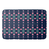 Navy Blauw Roze en Groen Badmat (Voorkant)