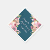 Navy Blauw Roze Vrijgezellenfeest servetten (Hoek)