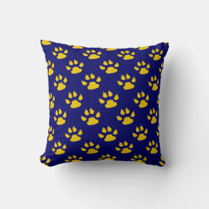 Navy blauw schattig poot patroon print kussen