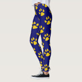 Navy blauw schattig poot patroon print leggings (Links)