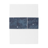 Navy Blauw Sneeuw Winter Nacht Monogram Bruiloft Uitnodigingen Wikkel (Achterkant Voorbeeld)