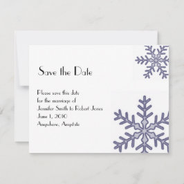 Navy Blauw Sneeuwvlok Winter Bruiloft Save the Dat Date