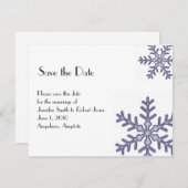 Navy Blauw Sneeuwvlok Winter Bruiloft Save the Dat Save The Date (Voorkant / Achterkant)