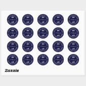 Navy Blauw Strand Bruiloft Zeester Ronde Sticker (Vel)
