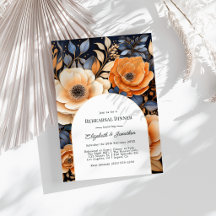 Navy Blauw Verbrand Oranje Champagne Oefendiner