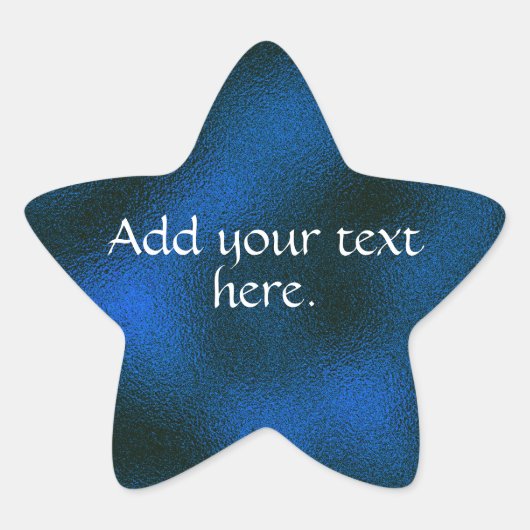 Navy Blauw Voeg Eigen Tekst Toe Ster Sticker (Voorkant)
