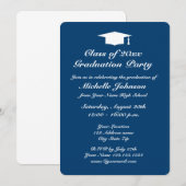 Navy blauw wit 2024 afstudeerfeestuitnodigingen kaart (Voorkant / Achterkant)