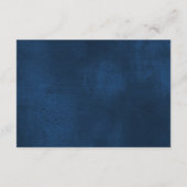 Navy blauw wit bloemenbruiloft waterverf details informatiekaartje (Achterkant)