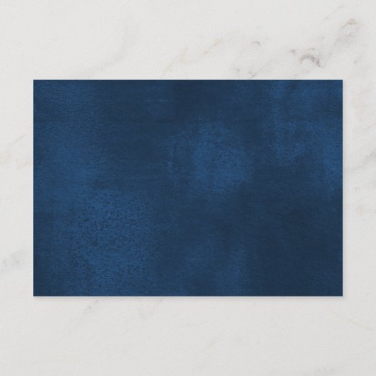 Navy blauw wit bloemenbruiloft waterverf details informatiekaartje (Achterkant)