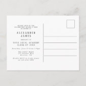 Navy Blauw Wit Een Foto Afstuderen Uitnodiging Briefkaart (Achterkant)