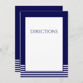 Navy Blauw & Wit Gestreept - Bijgevoegde kaart voo (Voorkant / Achterkant)