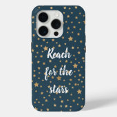 Navy Blauw Wit Goud Sterren Case-Mate iPhone Case (Achterkant)