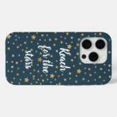 Navy Blauw Wit Goud Sterren Case-Mate iPhone Case (Achterkant (horizontaal))
