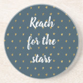 Navy Blauw Wit Goud Sterren Zandsteen Onderzetter (Voorkant)