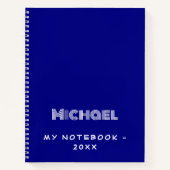 Navy blauw wit modern notitieboek (Voorkant)