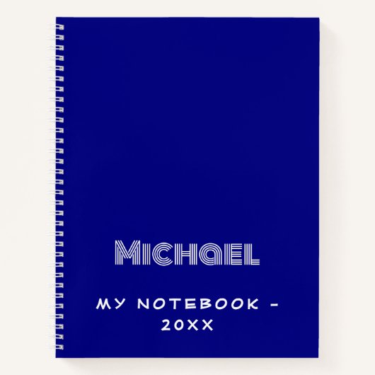 Navy blauw wit modern notitieboek (Voorkant)