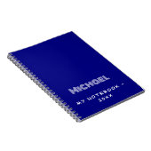 Navy blauw wit modern notitieboek (Rechterzijde)