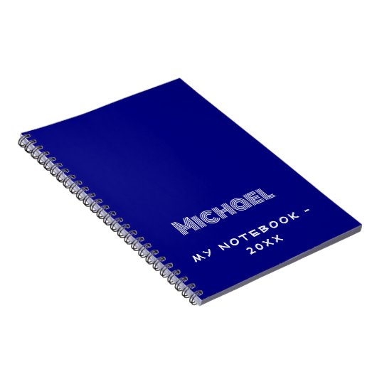 Navy blauw wit modern notitieboek (Rechterzijde)