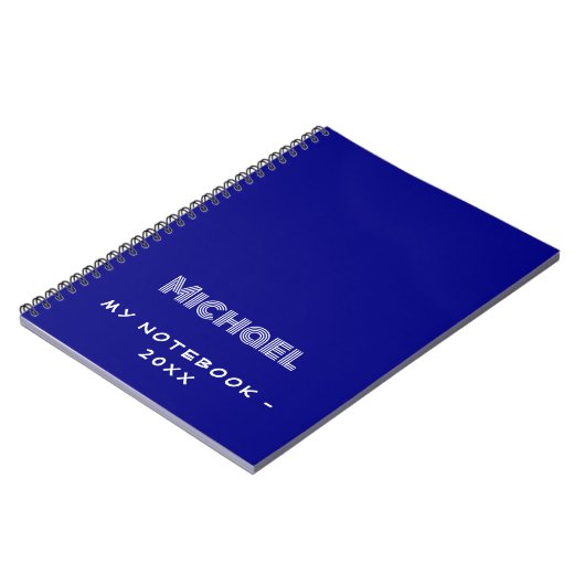 Navy blauw wit modern notitieboek (Linkerzijde)