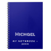 Navy blauw wit modern notitieboek (Voorkant)