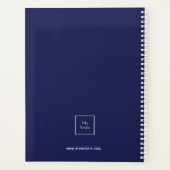 Navy blauw wit monogram business logo 2026 planner (Achterkant)