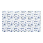 Navy blauw & wit naam + Waterverf monogram haai Kussensloop (Achterkant-Links)