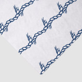 Navy Blauw wit nautisch touw golven patroon cadeau Tissuepapier (Detail)