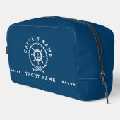 Navy Blauw Wit Nautische Boat Wheel Knot Dopp Kit Toilettasje (Rechterhoek)