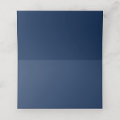 Navy Blauw Wit Rose Bruiloft Gevouwen Plaats Kaart Plaatskaartje (Binnenkant ongevouwen)