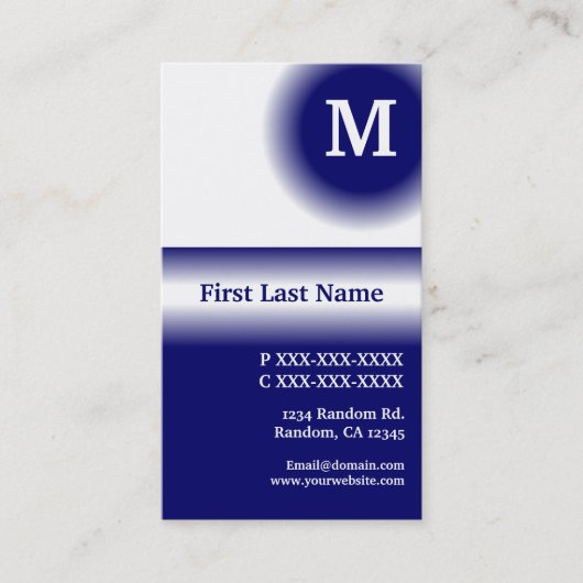 Navy blauw wit vervagen verticale visitekaartjes (Voorkant)