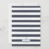 Navy Blauw & Wit Waterverf nautische knoop bruilof Kaart (Achterkant)