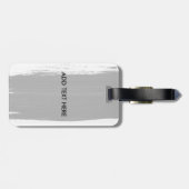 Navy blauw wit waterverf penseelstreken monogram bagagelabel (Achterkant horizontaal)