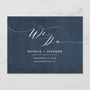 Navy blauw + wit we hebben een elegante bruiloft briefkaart